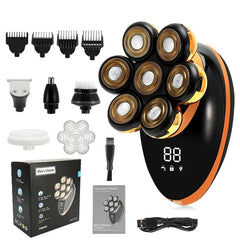 Men 7D Floating Men Electric Shaver Wet Dry Beard Hair Trimmer Electric Razor Rechargeable Bald Head Shaving Machine LCD Display - SHOWLU FASHION STORE