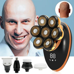 Men 7D Floating Men Electric Shaver Wet Dry Beard Hair Trimmer Electric Razor Rechargeable Bald Head Shaving Machine LCD Display - SHOWLU FASHION STORE