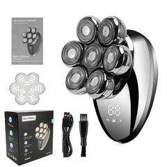 Men 7D Floating Men Electric Shaver Wet Dry Beard Hair Trimmer Electric Razor Rechargeable Bald Head Shaving Machine LCD Display - SHOWLU FASHION STORE