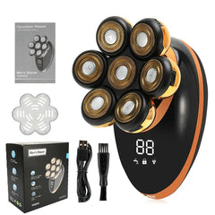 Men 7D Floating Men Electric Shaver Wet Dry Beard Hair Trimmer Electric Razor Rechargeable Bald Head Shaving Machine LCD Display - SHOWLU FASHION STORE