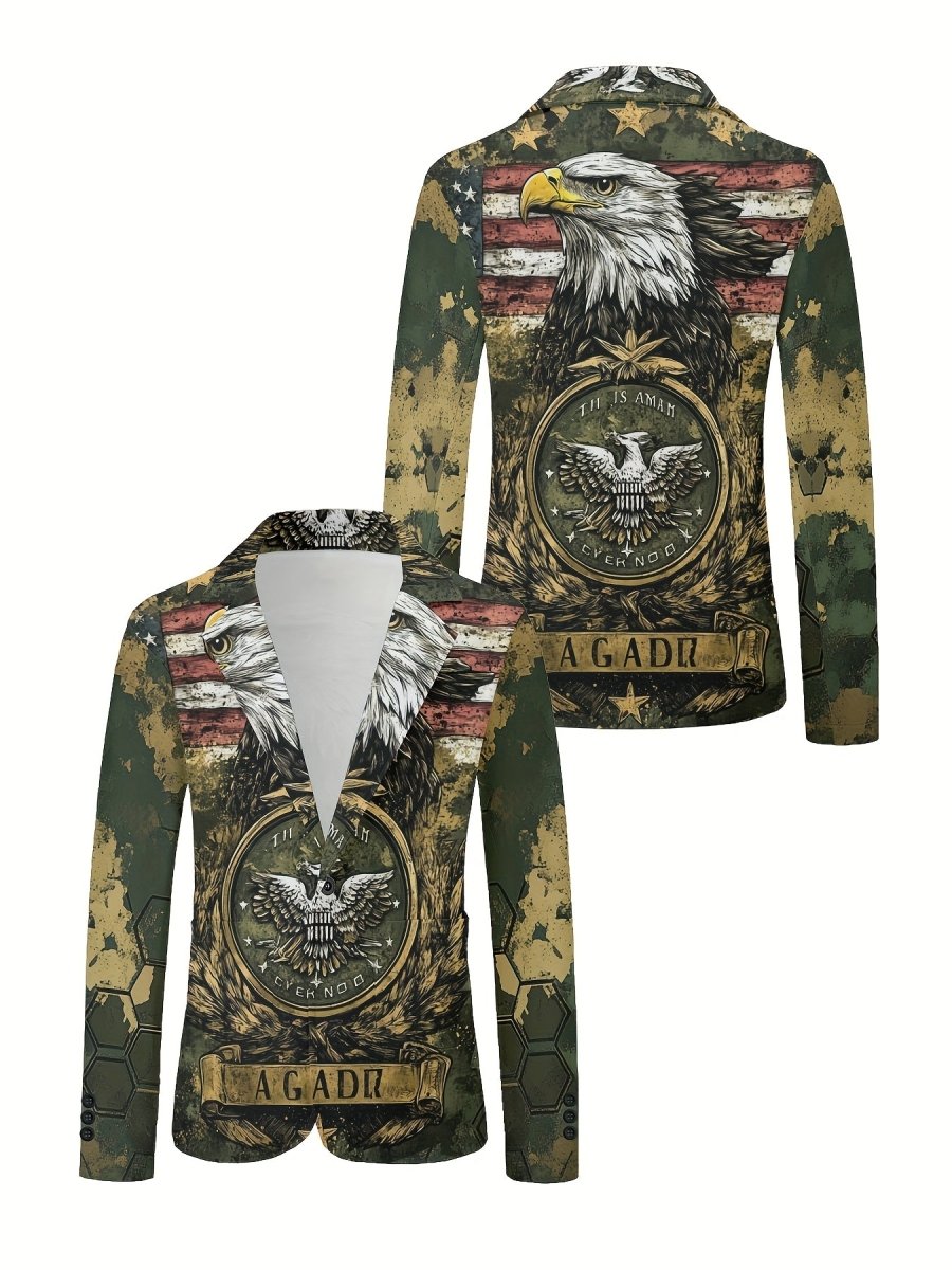 SHOWLU FASHION men's slim fit 2-piece party suit with digital print, featuring a jacket and long pants for nightclub and festive wear.