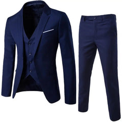 Men Blazers 3Pieces Sets Wedding Formal Elegant Business Luxury Full Vest Pants Coats Classic Jackets Suit Coat Blazers Trousers - SHOWLU FASHION STORE