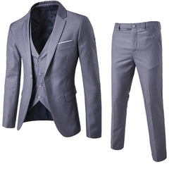 Men Blazers 3Pieces Sets Wedding Formal Elegant Business Luxury Full Vest Pants Coats Classic Jackets Suit Coat Blazers Trousers - SHOWLU FASHION STORE