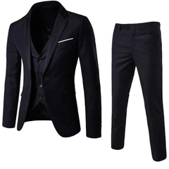 Men Blazers 3Pieces Sets Wedding Formal Elegant Business Luxury Full Vest Pants Coats Classic Jackets Suit Coat Blazers Trousers - SHOWLU FASHION STORE