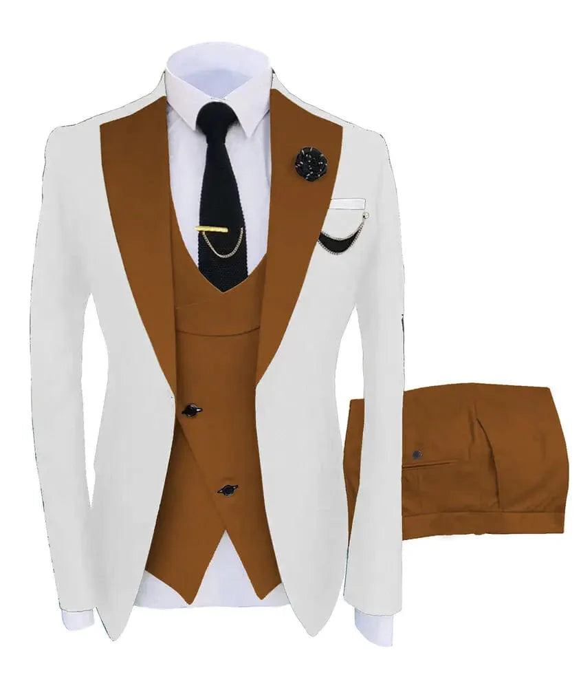 Men's green SHOWLU FASHION STORE 3-piece slim fit business suit with blazer, vest, and pants for formal occasions and weddings.