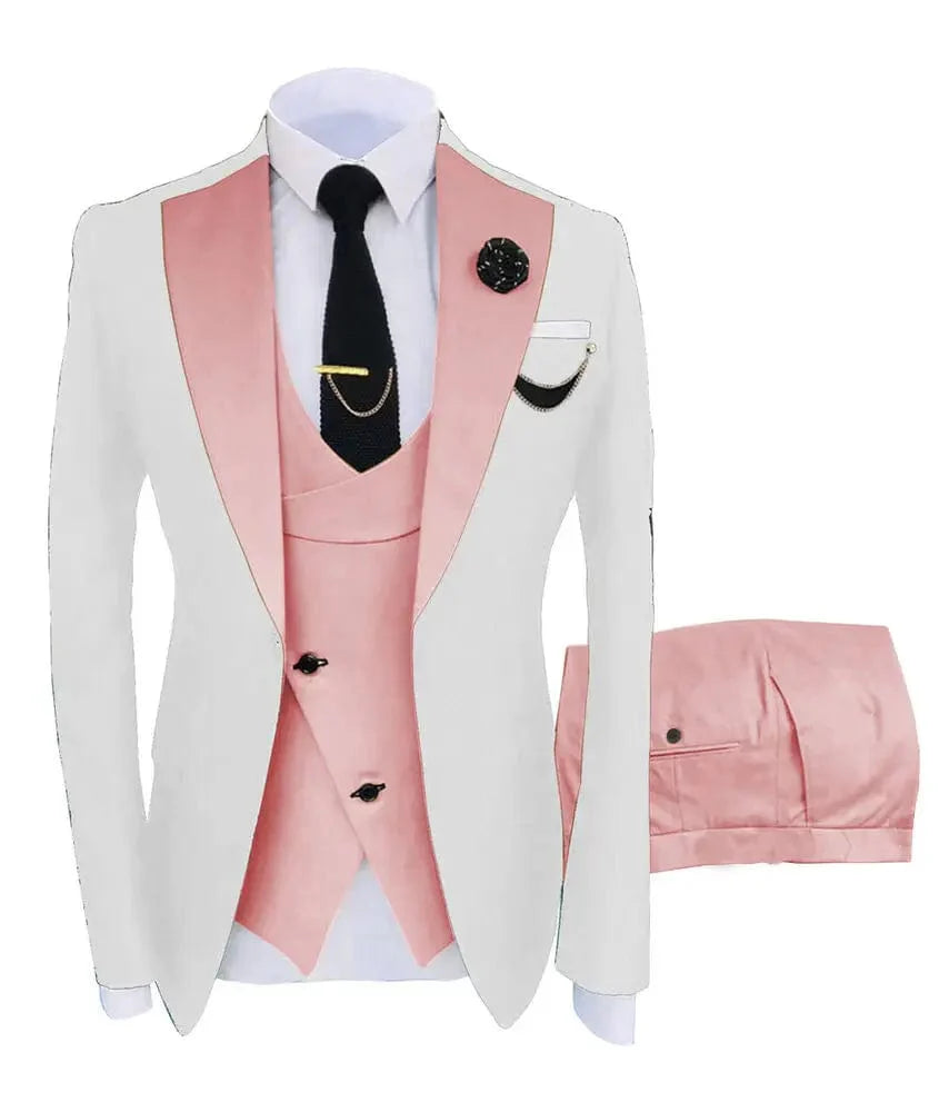 Men's green SHOWLU FASHION STORE 3-piece slim fit business suit with blazer, vest, and pants for formal occasions and weddings.
