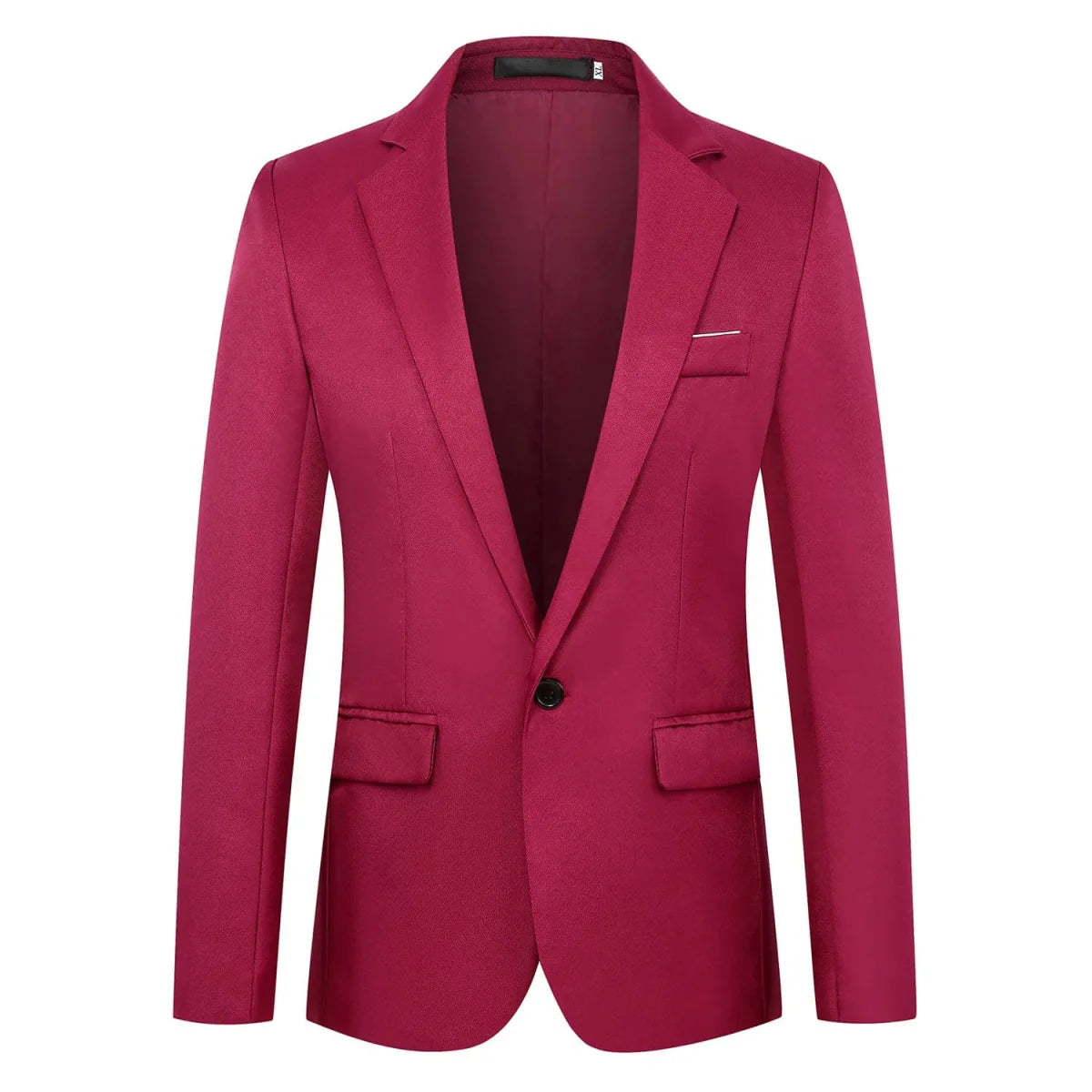 Men's slim fit formal blazer by SHOWLU FASHION STORE, one-button design in black, blue, or red, perfect for business or casual wear.