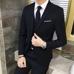 Men Suit Regular Slight Stretch Three Piece Set Trousers Blazer Waistcoat Casual For Office Business Comfortable - SHOWLU FASHION STORE