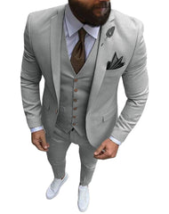 Men Suits Prom Tuxedo Slim Fit 3 Piece Groom Wedding Suits For Men Custom Blazer Terno Masuclino 3 pieces (jacket +vest +pant) - SHOWLU FASHION STORE