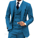 Men's 3-piece slim fit wedding suit by SHOWLU FASHION STORE, wool blend groom tuxedo with jacket, pants, and vest in British style.