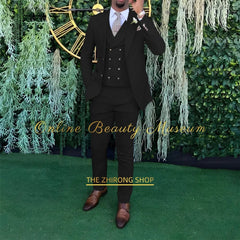 Men's 3 - piece wedding suit, single - breasted jacket + vest + trousers, cocktail party, award ceremony and other formal occasions - SHOWLU FASHION STORE