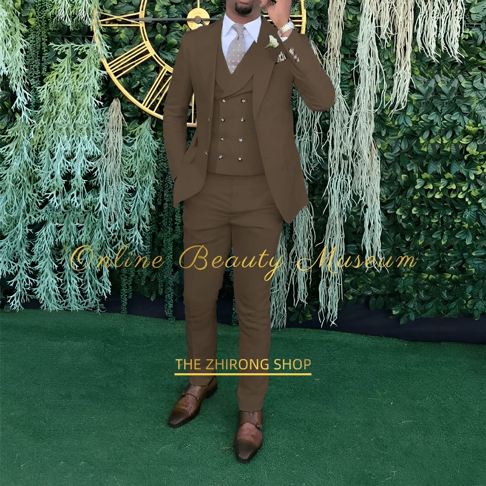 Men's 3 - piece wedding suit, single - breasted jacket + vest + trousers, cocktail party, award ceremony and other formal occasions - SHOWLU FASHION STORE