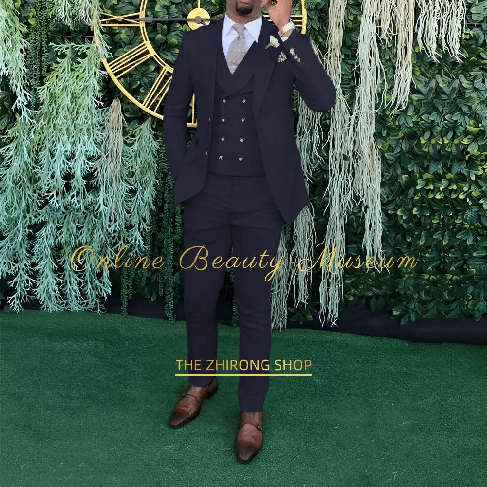 Men's 3 - piece wedding suit, single - breasted jacket + vest + trousers, cocktail party, award ceremony and other formal occasions - SHOWLU FASHION STORE