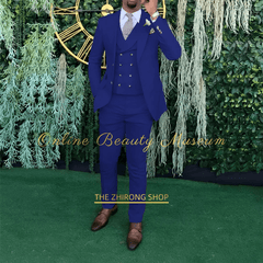 Men's 3 - piece wedding suit, single - breasted jacket + vest + trousers, cocktail party, award ceremony and other formal occasions - SHOWLU FASHION STORE