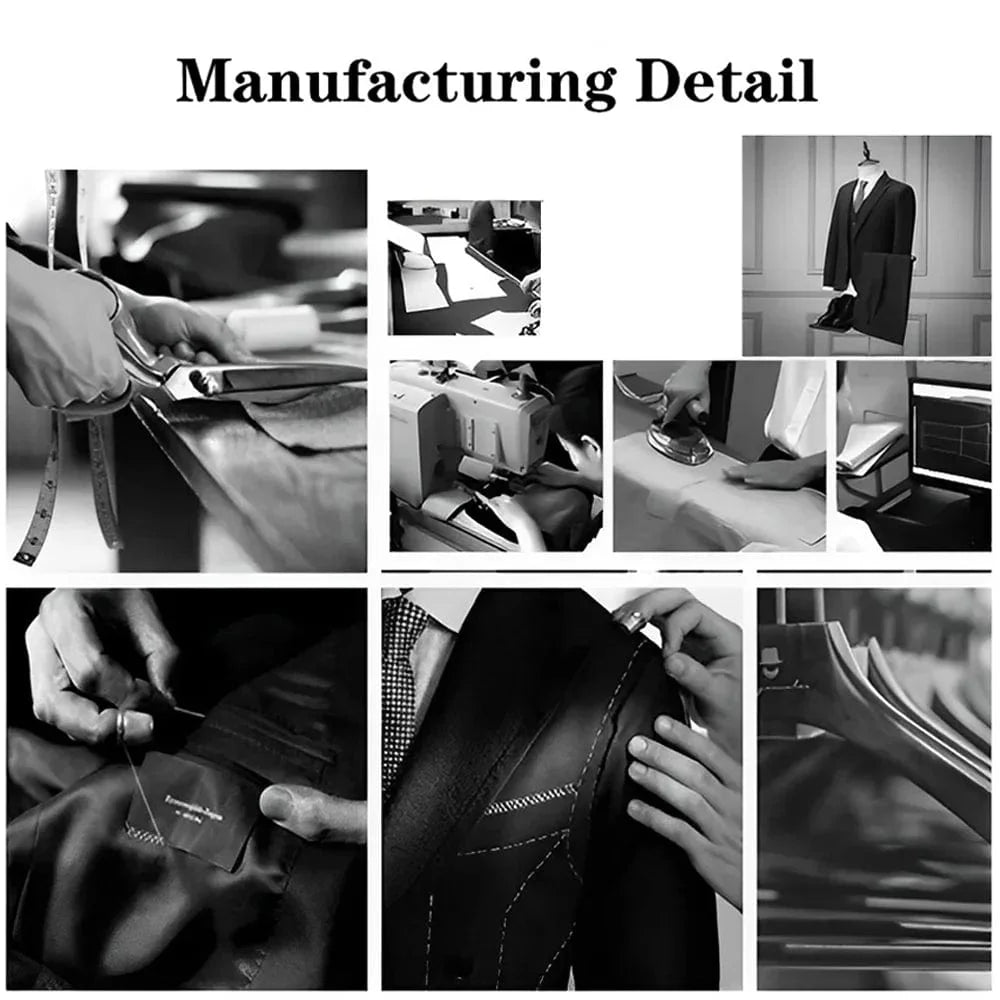 Men's 3-piece wedding suit by Showlu Fashion, including single-breasted jacket, vest, and trousers for formal occasions.