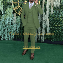 Men's 3 - piece wedding suit, single - breasted jacket + vest + trousers, cocktail party, award ceremony and other formal occasions - SHOWLU FASHION STORE