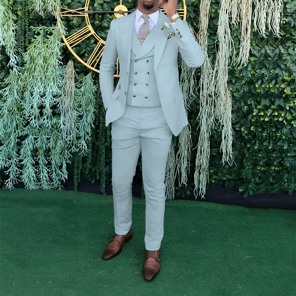 Men's 3 - piece wedding suit, single - breasted jacket + vest + trousers, cocktail party, award ceremony and other formal occasions - SHOWLU FASHION STORE