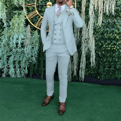 Men's 3 - piece wedding suit, single - breasted jacket + vest + trousers, cocktail party, award ceremony and other formal occasions - SHOWLU FASHION STORE