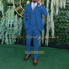 Men's 3 - piece wedding suit, single - breasted jacket + vest + trousers, cocktail party, award ceremony and other formal occasions - SHOWLU FASHION STORE