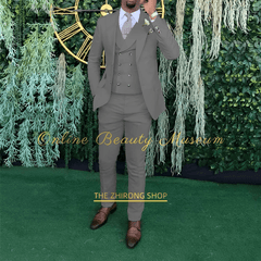 Men's 3 - piece wedding suit, single - breasted jacket + vest + trousers, cocktail party, award ceremony and other formal occasions - SHOWLU FASHION STORE