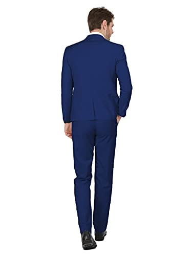 Men's black 3-piece slim fit suit by SHOWLU FASHION STORE, featuring a single-button blazer, vest, and tailored pants for formal occasions.