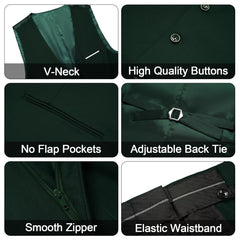 Men's 3 Pieces Suit Elegant Solid One Button Slim Fit Single Breasted Party Blazer Vest Pants Set. Black - SHOWLU FASHION STORE