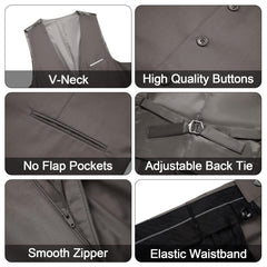 Men's 3 Pieces Suit Elegant Solid One Button Slim Fit Single Breasted Party Blazer Vest Pants Set. Black - SHOWLU FASHION STORE