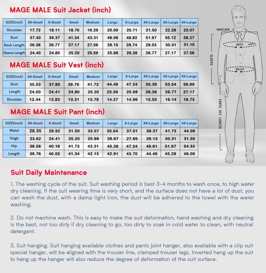 Men's 3 Pieces Suit Elegant Solid One Button Slim Fit Single Breasted Party Blazer Vest Pants Set. Black - SHOWLU FASHION STORE
