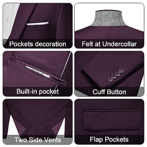 Black MAGE MALE men's 3-piece slim fit suit with single-breasted blazer, vest, and pants, perfect for formal or party occasions.