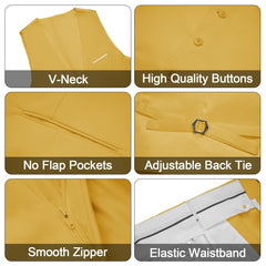 Men's 3 Pieces Suit Elegant Solid One Button Slim Fit Single Breasted Party Blazer Vest Pants Set. Black - SHOWLU FASHION STORE
