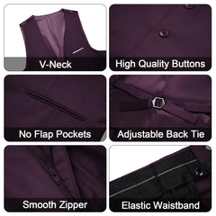Men's 3 Pieces Suit Elegant Solid One Button Slim Fit Single Breasted Party Blazer Vest Pants Set. Black - SHOWLU FASHION STORE