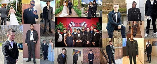 Men's black 3-piece slim fit suit by SHOWLU FASHION with single-breasted blazer, vest, and tailored pants for formal occasions.