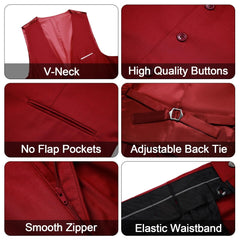 Men's 3 Pieces Suit Elegant Solid One Button Slim Fit Single Breasted Party Blazer Vest Pants Set. Black - SHOWLU FASHION STORE