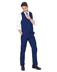 Men's 3 Pieces Suit Elegant Solid One Button Slim Fit Single Breasted Party Blazer Vest Pants Set. Black - SHOWLU FASHION STORE