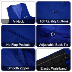 Men's 3 Pieces Suit Elegant Solid One Button Slim Fit Single Breasted Party Blazer Vest Pants Set. Black - SHOWLU FASHION STORE