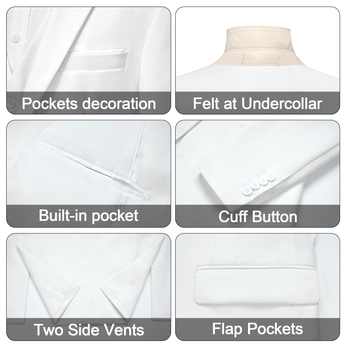 Elegant black men's 3-piece slim fit suit with single-breasted blazer, vest, and pants, featuring a classic one-button design.