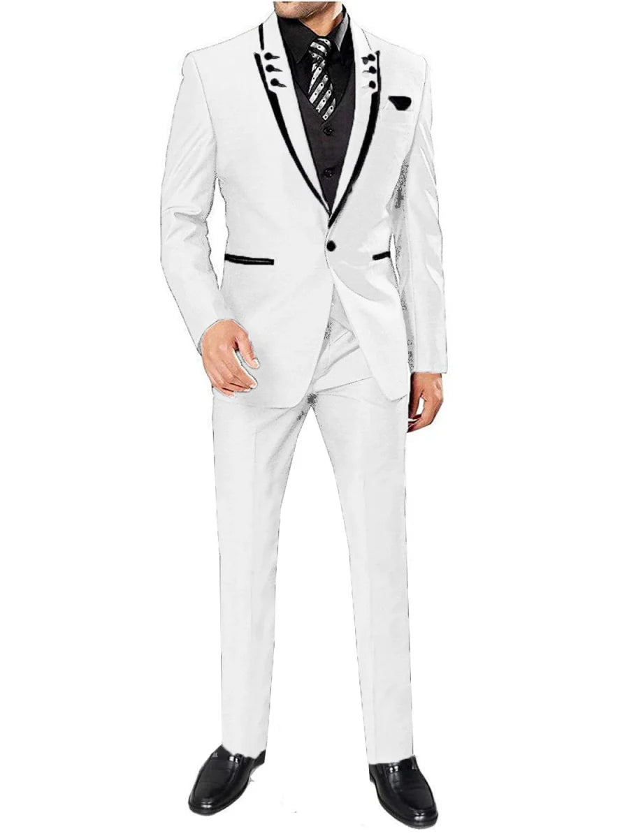 Kromoc men's 3-piece skinny fit suit by SHOWLU FASHION STORE, featuring tuxedo jacket, vest, and pants for business and wedding occasions.
