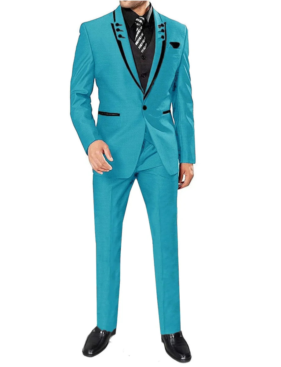 Kromoc men's 3-piece skinny fit suit by SHOWLU FASHION STORE, featuring a tuxedo jacket, vest, and pants for business or wedding.