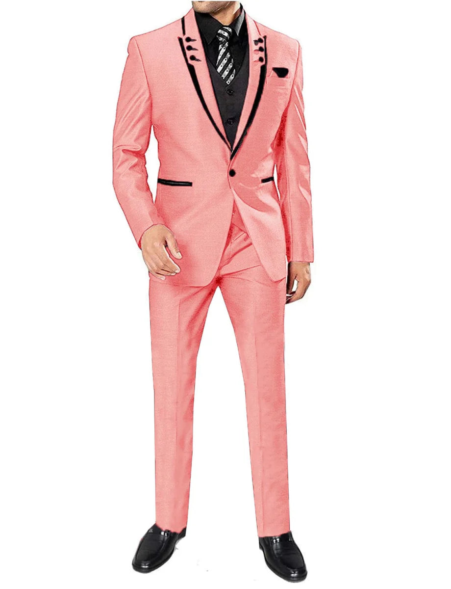 Kromoc men's 3-piece skinny fit suit by SHOWLU FASHION STORE, cotton wool tuxedo with jacket, vest, and pants for business and wedding use