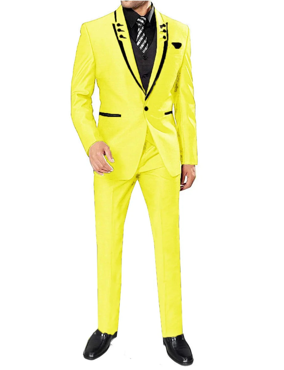 Men's 3-piece skinny fit suit by SHOWLU FASHION, featuring a tuxedo jacket, vest, and pants perfect for business or wedding attire.