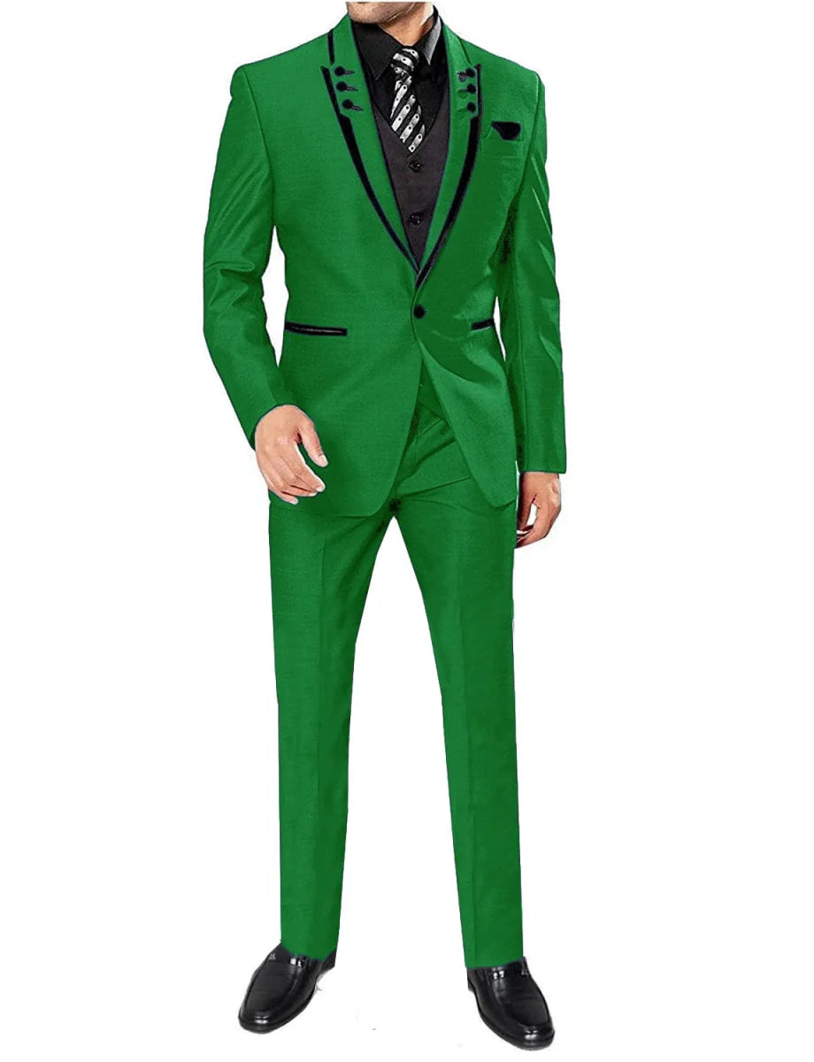 Kromoc men's 3-piece skinny fit suit by SHOWLU FASHION STORE, includes tuxedo jacket, pants, and vest for business or wedding attire.