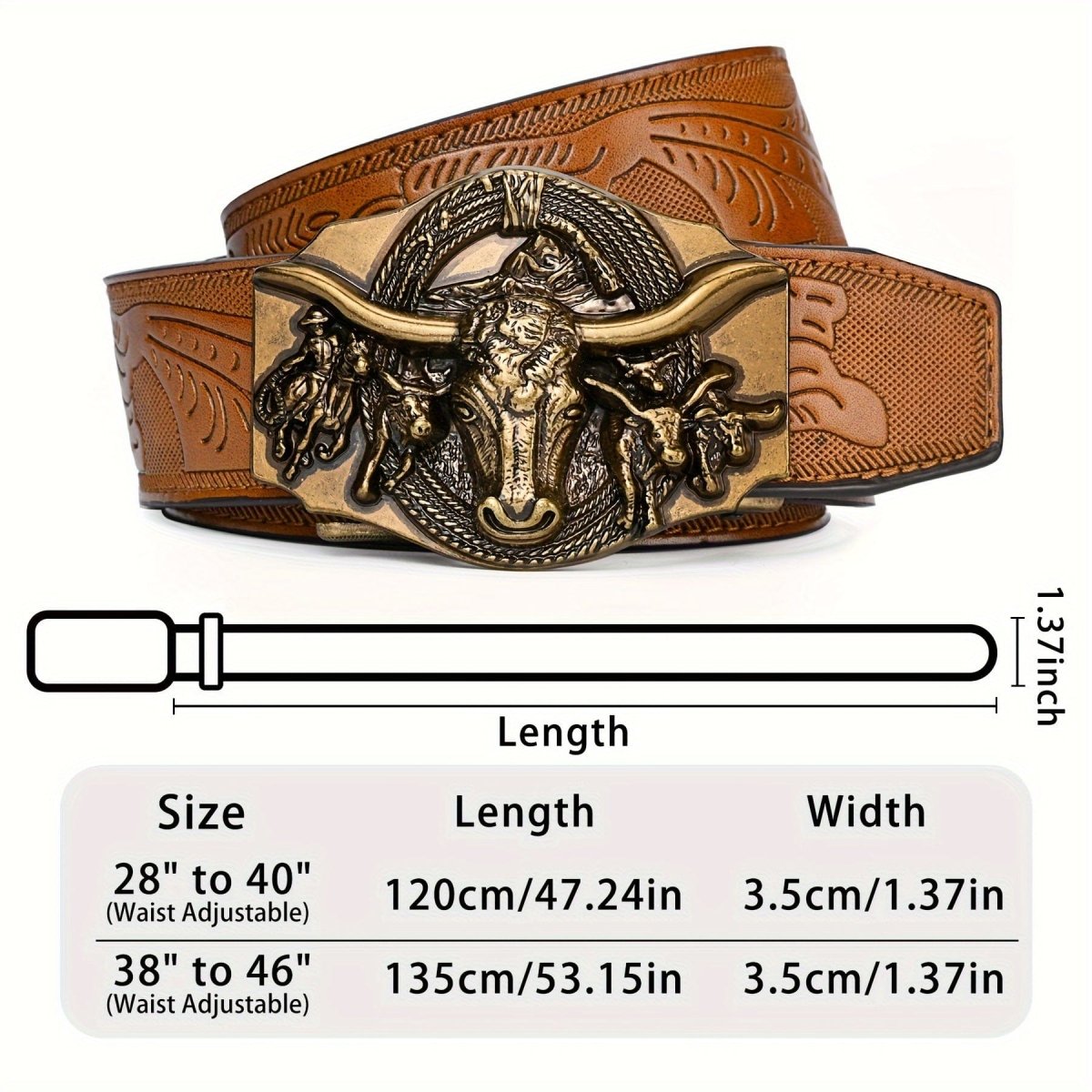 LCG LUCHENGYI men's ratchet belt with western cowboy style, premium PU leather and automatic buckle for a stylish, adjustable fit.