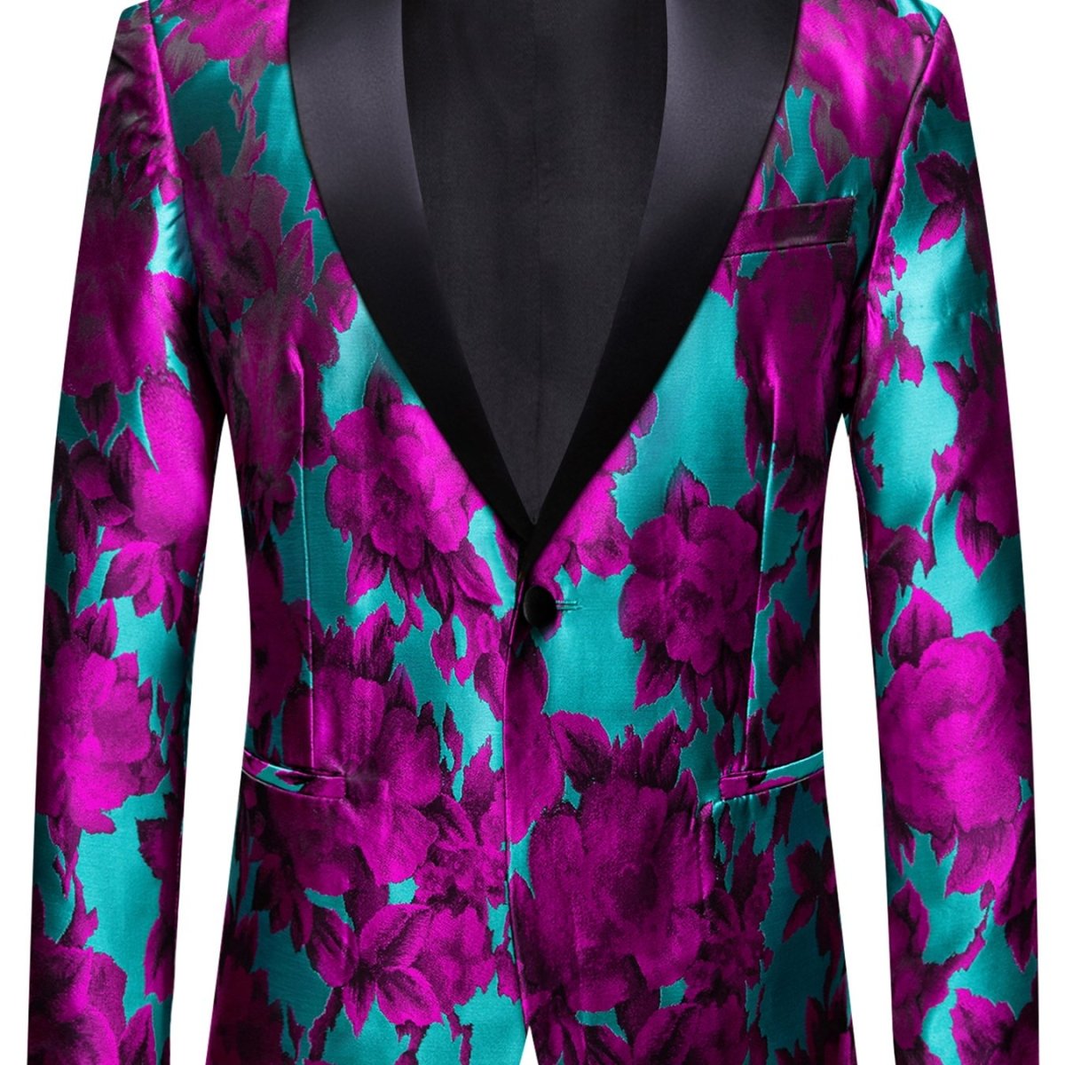 Blue men's chamois blazer by SHOWLU FASHION, regular fit suit jacket with solid color, suitable for weddings, parties, and prom.