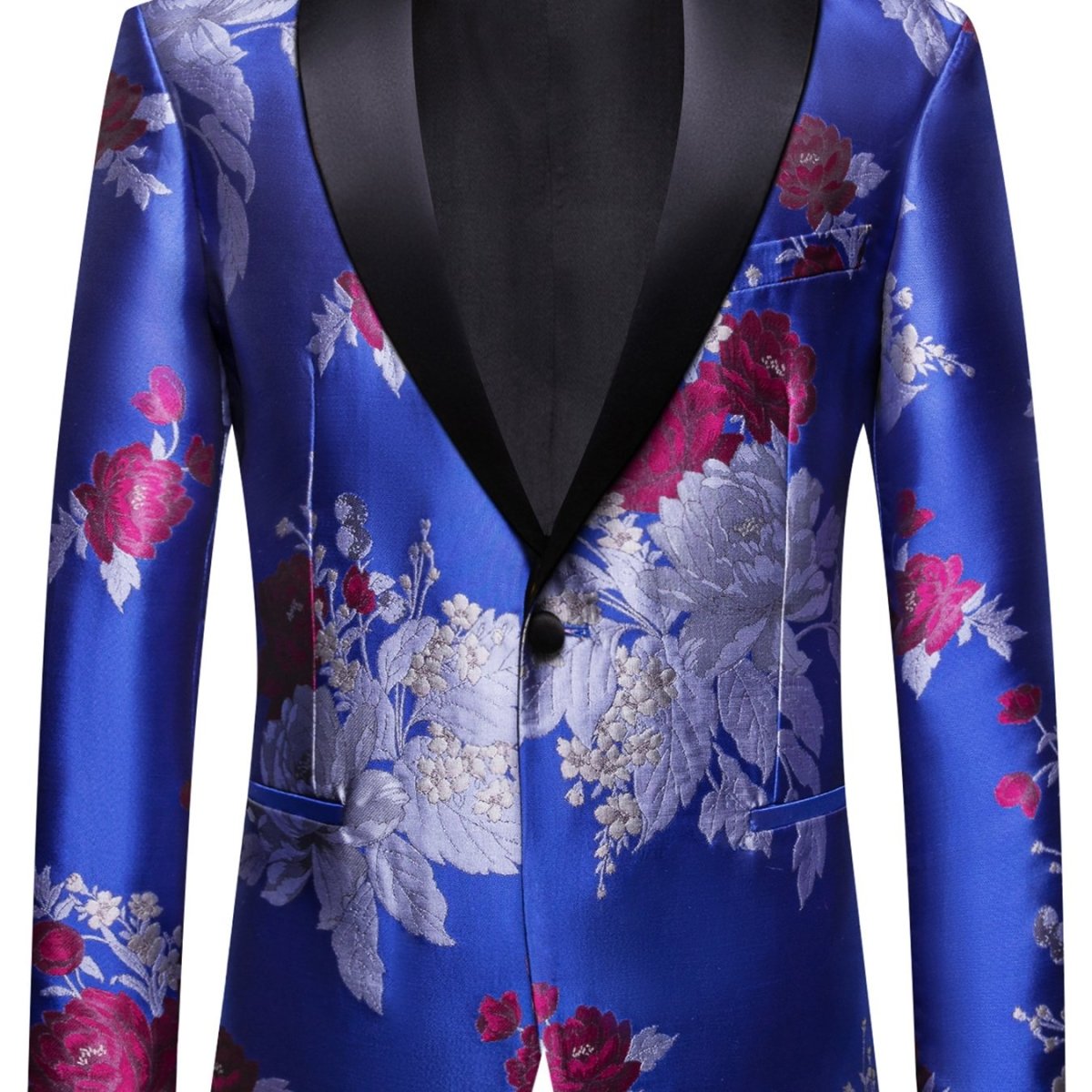Men's blue chamois blazer by SHOWLU FASHION, regular fit solid suit jacket for formal events and parties.