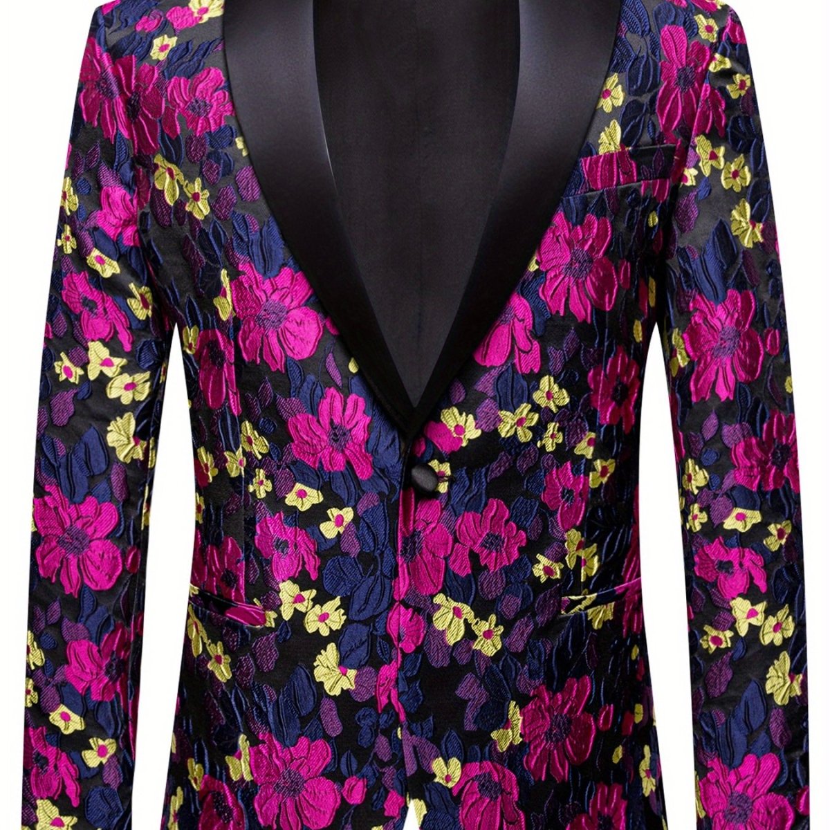 Men's blue chamois blazer by SHOWLU FASHION, regular fit solid suit jacket for formal occasions and parties.