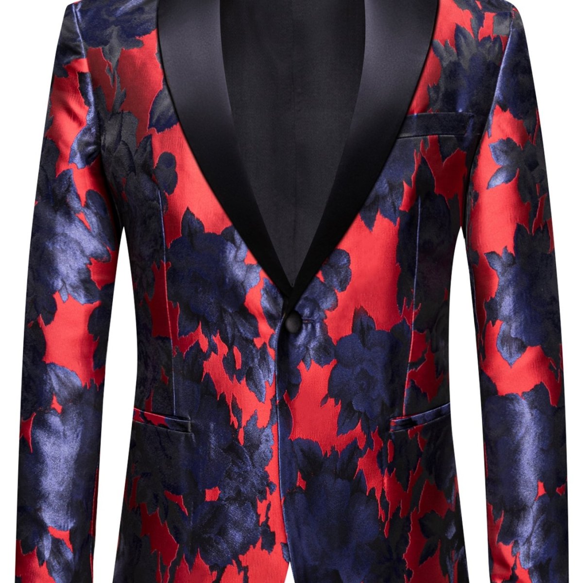 Men's blue chamois blazer by SHOWLU FASHION, regular fit solid suit jacket, suitable for wedding, party, or prom events.