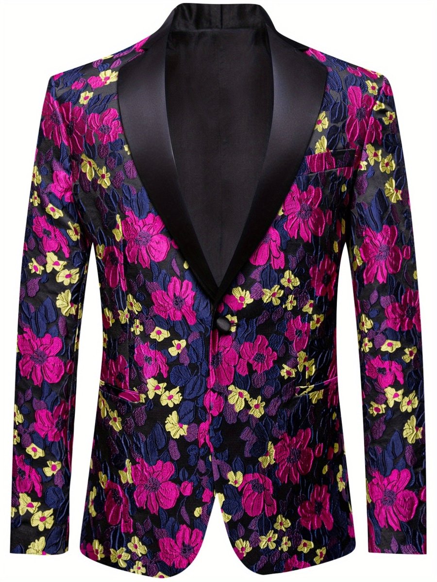 SHOWLU FASHION men's blue chamois blazer, regular fit solid suit jacket ideal for weddings, parties, and formal events.