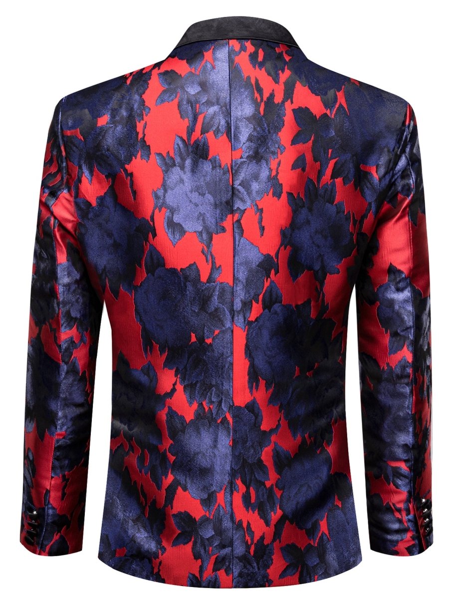 Men's blue chamois blazer from SHOWLU FASHION, regular fit solid suit jacket, suitable for weddings, parties, and formal events.