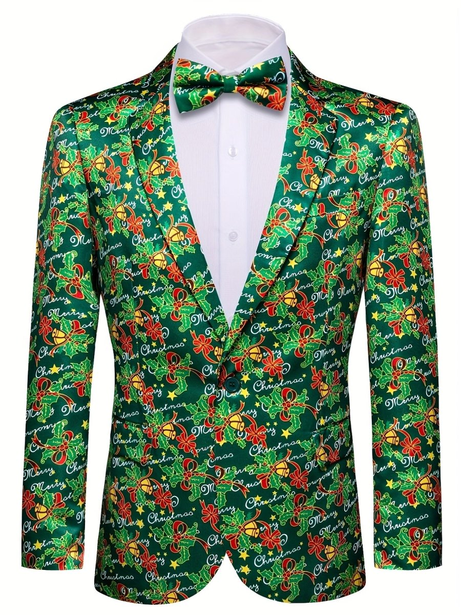 Men's floral slim fit blazer by SHOWLU FASHION, elegant paisley tuxedo jacket for formal events and parties.