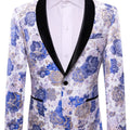 Men's floral slim fit blazer by SHOWLU FASHION STORE, elegant paisley tuxedo jacket suitable for dinner parties and weddings.